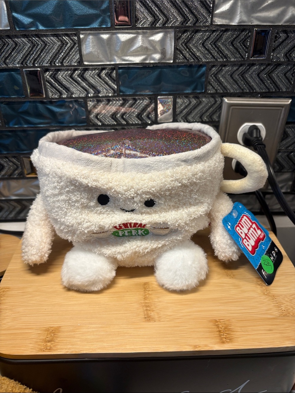 FRIENDS Cream Plush Coffee Mug with Iridescent Top